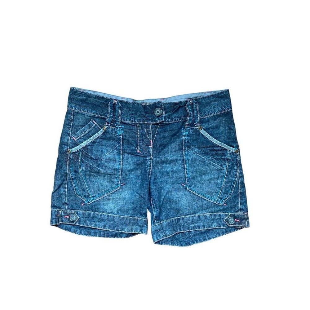 euro y2k low-rise denim cargo shorts